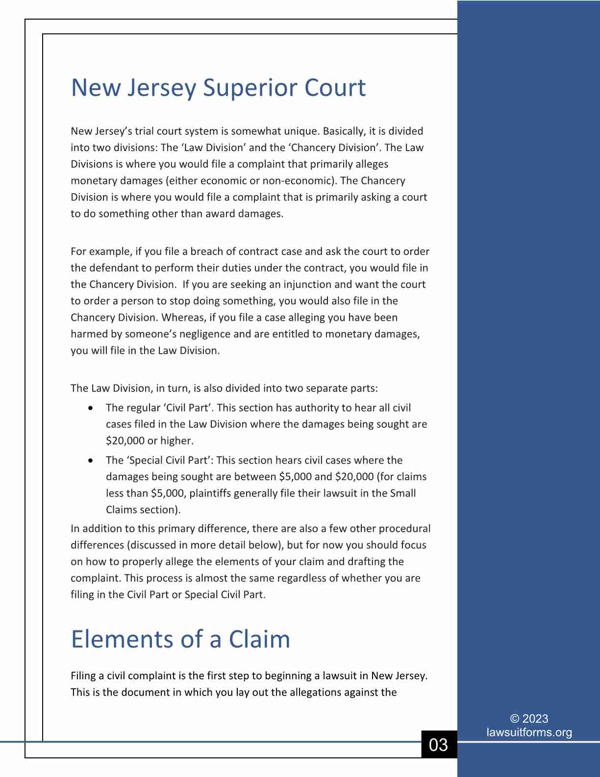 New Jersey Lawsuit Guide